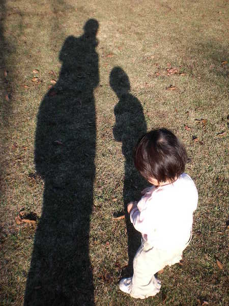 飼い主の影とちまき先生