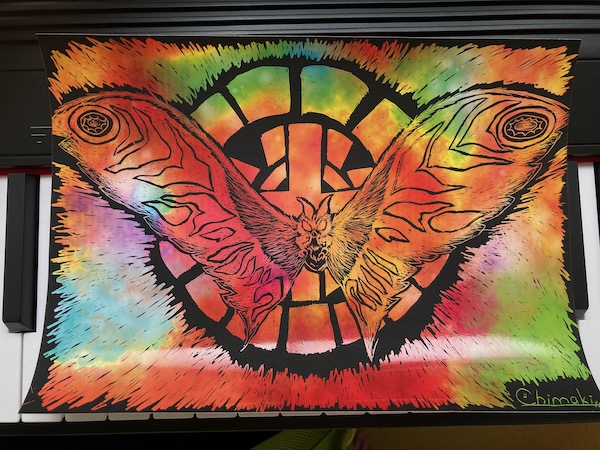 モスラのスクラッチアート